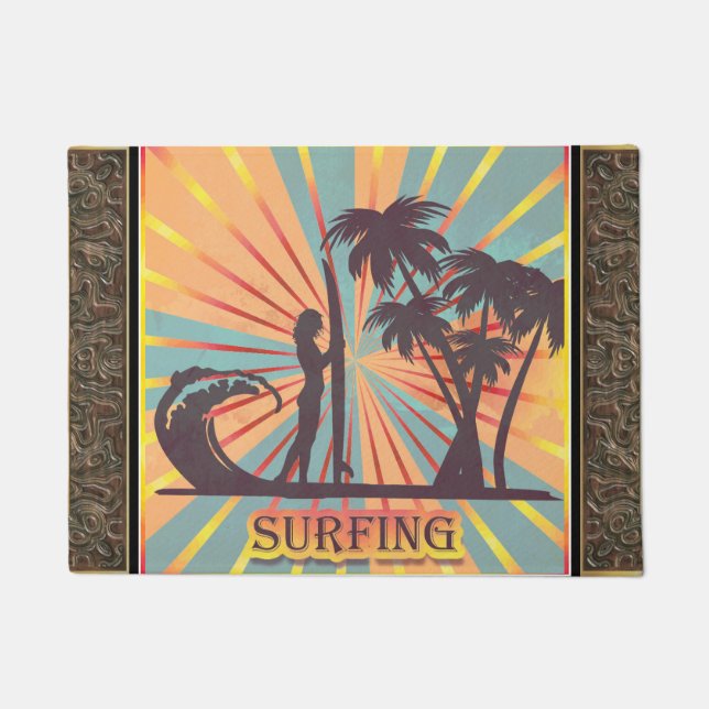 Surfer Girl Door Mat (Front)