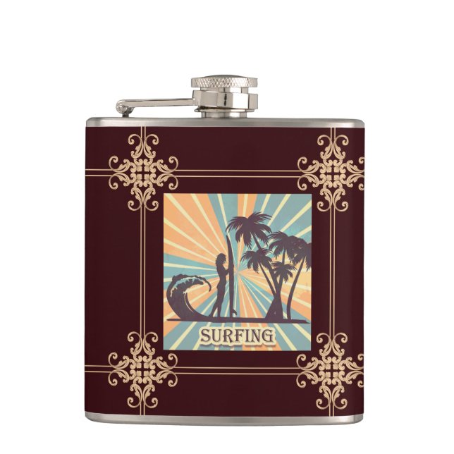 Surfer Girl Flask (Front)
