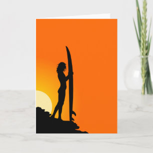 Surfer Girl Greeting Card