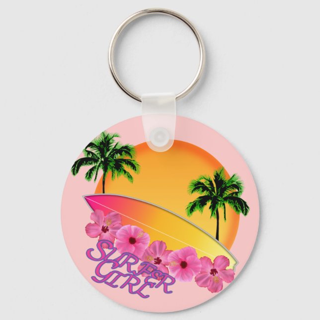 Surfer Girl Key Ring (Front)