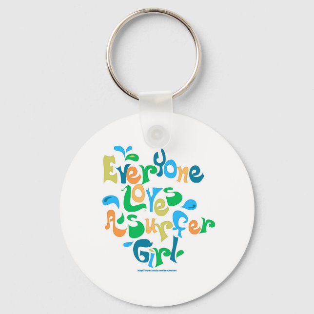 Surfer Girl Key Ring (Front)