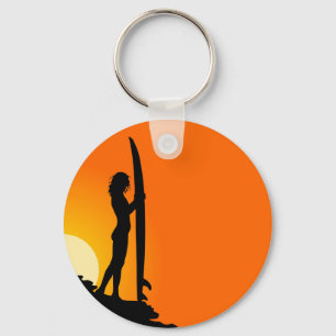 Surfer Girl Keychain