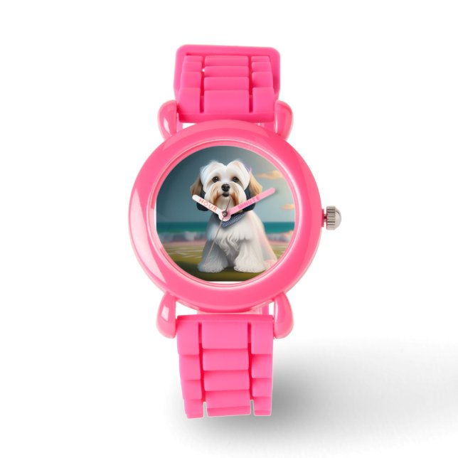 Surfer Girl Maltese Terrier Dog eWatch Watch (Front)