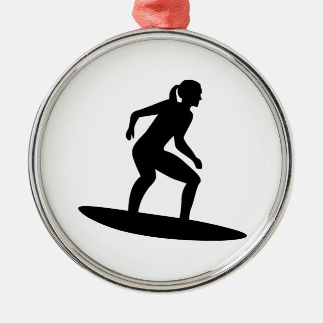 Surfer girl metal tree decoration (Front)