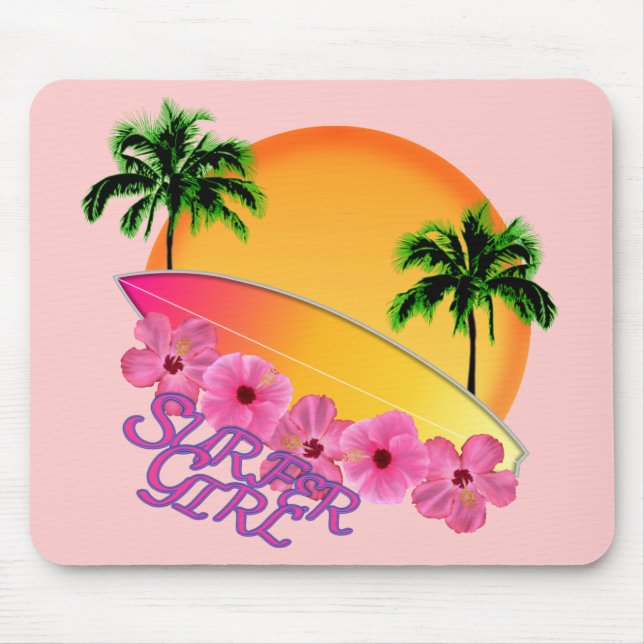 Surfer Girl Mouse Mat (Front)