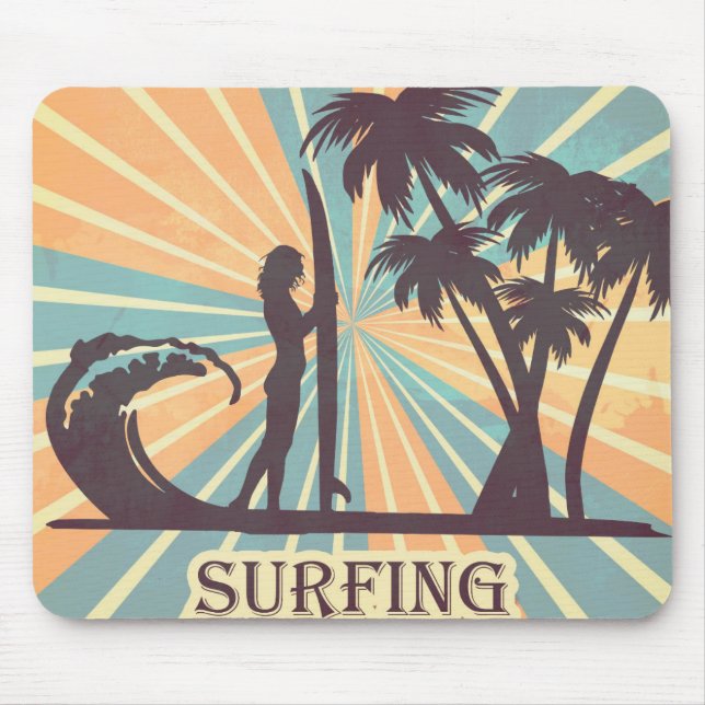 Surfer Girl Mouse Mat (Front)