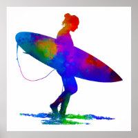 Surfer Girl Paint Splash