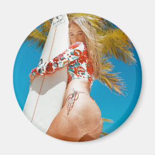 Surfer Girl Photo Magnet 