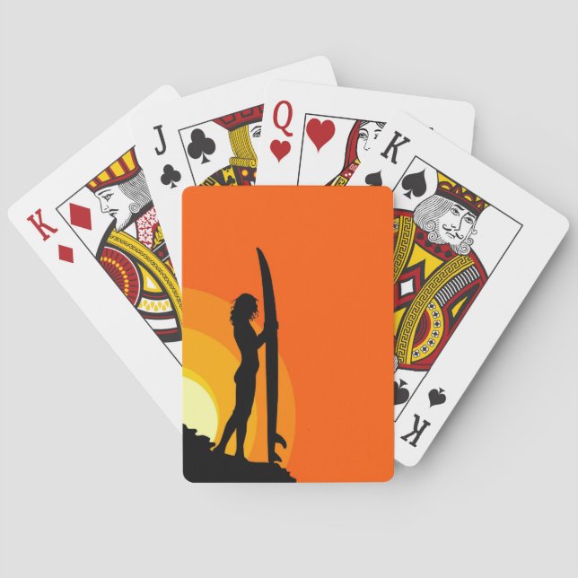 Surfer Girl Playing Cards (Back)