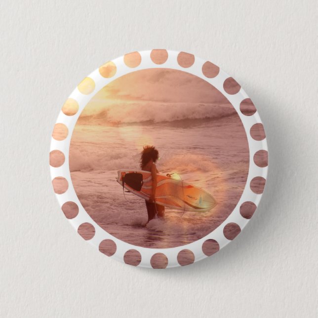 Surfer Girl Round Button (Front)