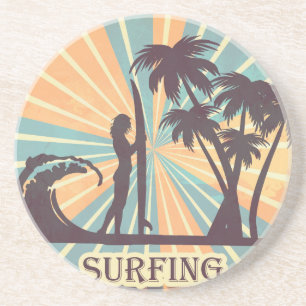 Surfer Girl Sandstone Coaster