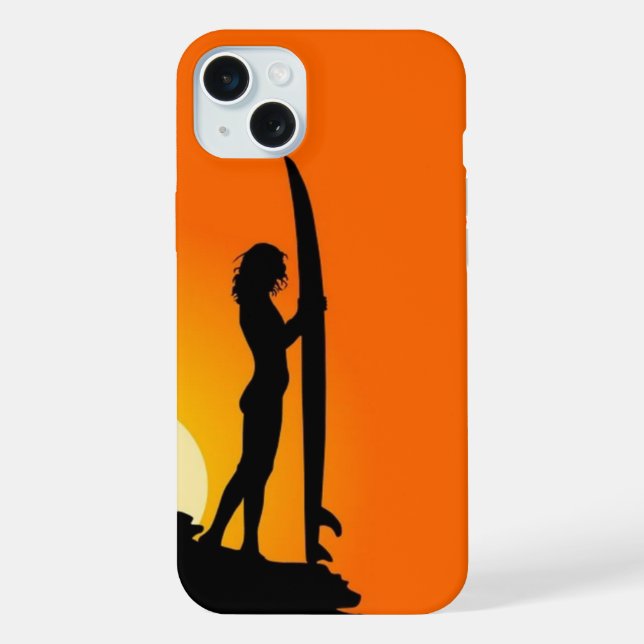 Surfer Girl Sunset iPhone Case (Back)