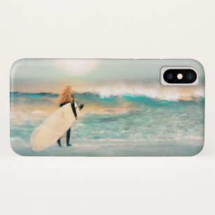 Surfer Girl Surfboard Ocean Waves Tropical Case-Mate iPhone Case