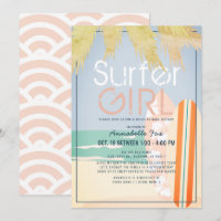 Surfer Girl Surfboards Beach Drive-by Baby Shower
