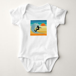 Surfer Girl Vintage Sunset Baby Bodysuit