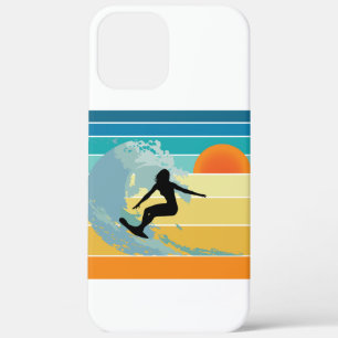 Surfer Girl Vintage Sunset iPhone 12 Pro Max Case