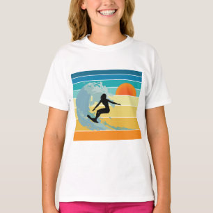 Surfer Girl Vintage Sunset T-Shirt