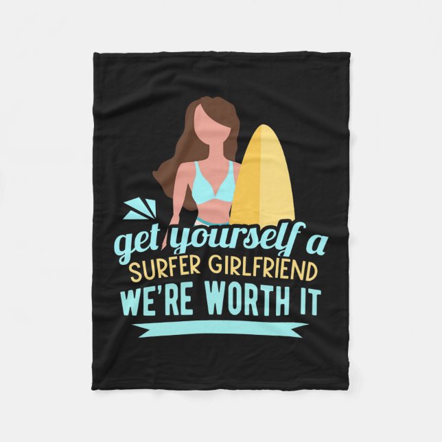 Surfer Girlfriend Fleece Blanket (Front)
