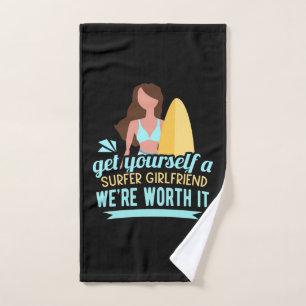 Surfer Girlfriend Hand Towel