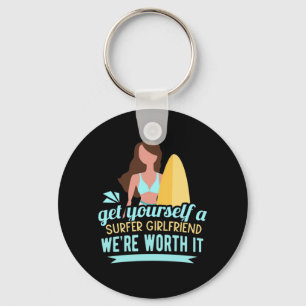 Surfer Girlfriend Key Ring