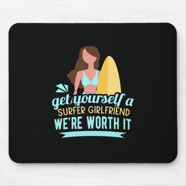 Surfer Girlfriend Mouse Mat (Front)