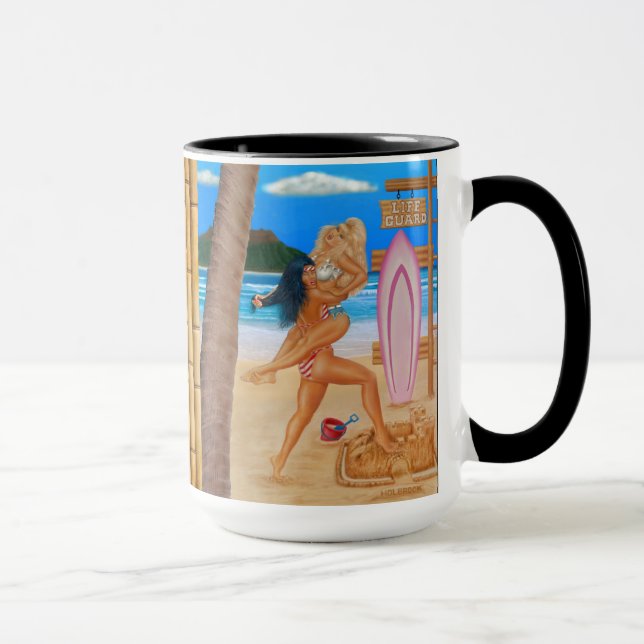 SURFER GIRLS CATFIGHT MUG (Right)