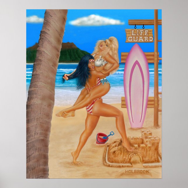 SURFER GIRLS CATFIGHT POSTER (Front)