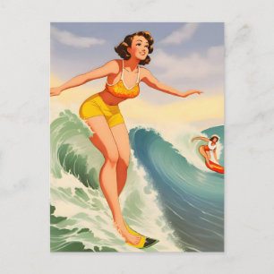 Surfer Girls Postcard