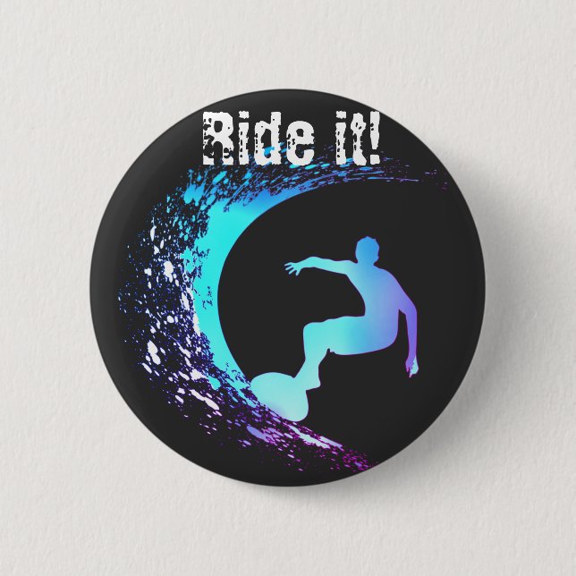 Surfer Graffiti Style 6 Cm Round Badge (Front)