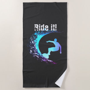 Surfer Graffiti Style Beach Towel