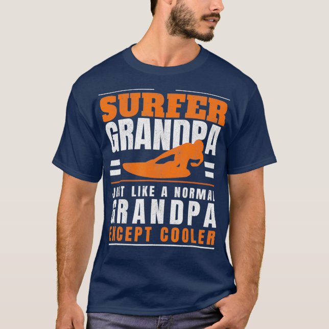 Surfer Grandpa Surf Grandfather Surfing Fathers T-Shirt (Front)