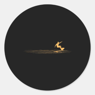 Surfer Graphic Surfboard Vintage Surfing For Surfe Classic Round Sticker