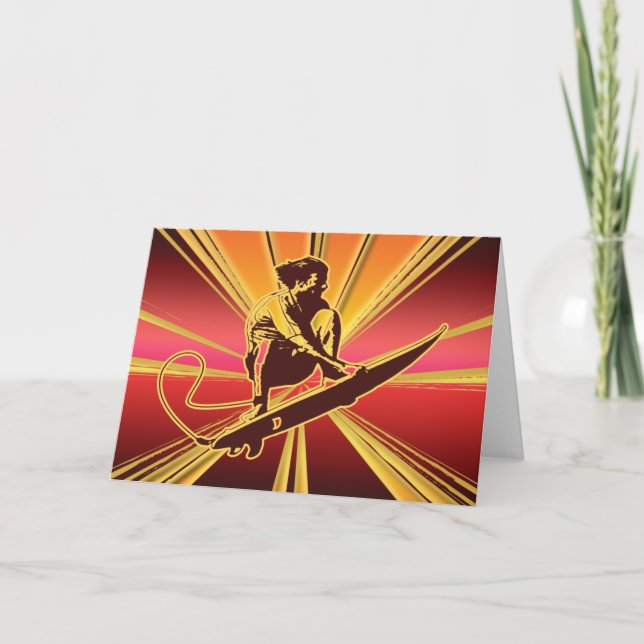 Surfer greeting cards - customisable, blank (Front)