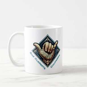 Surfer Hand Symbol Coffee Mug