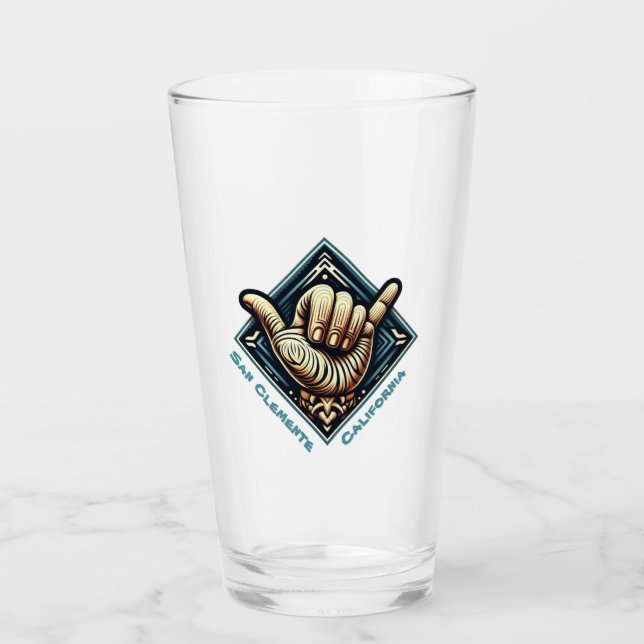 Surfer Hand Symbol Glass (Front)