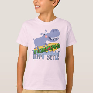 Surfer Hippopotamus T-Shirt