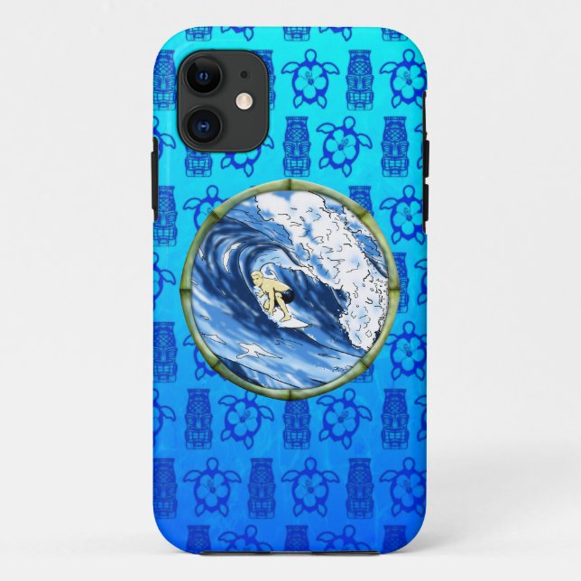 Surfer In Bamboo Circle Case-Mate iPhone Case (Back)