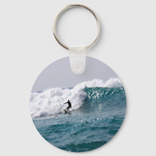 Surfer in Giant Hawaiian Wave Key Ring