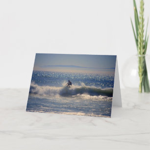 Surfer in Huntington Beach, California, Greeting C Card