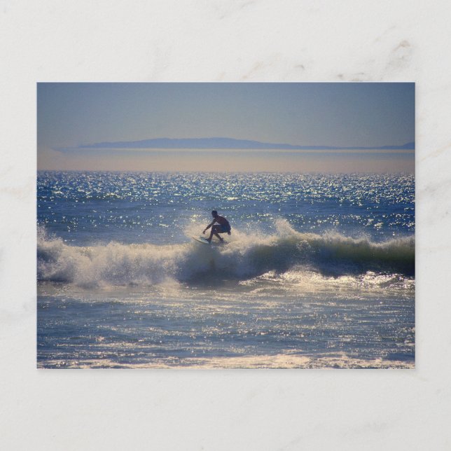Surfer in Huntington Beach, California Postcard (Front)
