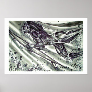 Surfer in skin poster