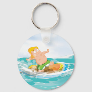 Surfer Key Ring