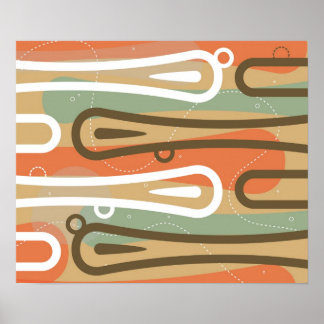 Surfer King - retro modern abstract print