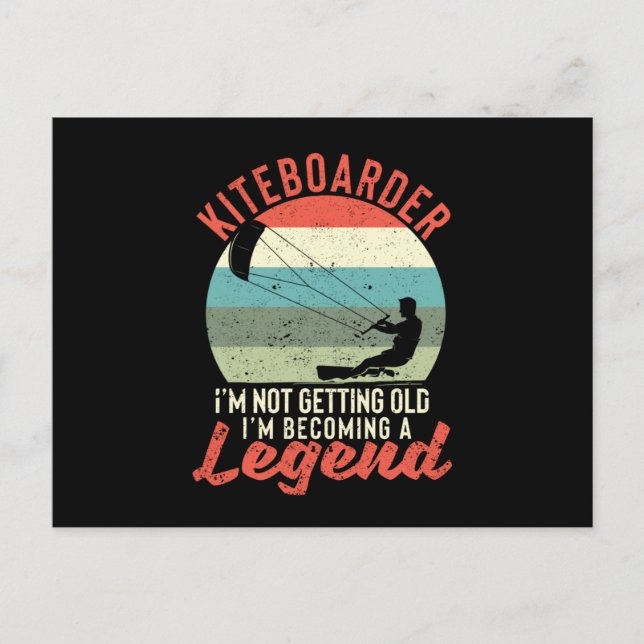 Surfer Kiteboarder I do not get old, I get Postcard (Front)