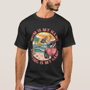 Surfer Mother Surfboard Waves Surfrider Surfing M T-Shirt