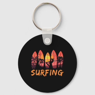 Surfer Ocean Water Sports - Surfboard Waves Surfin Key Ring
