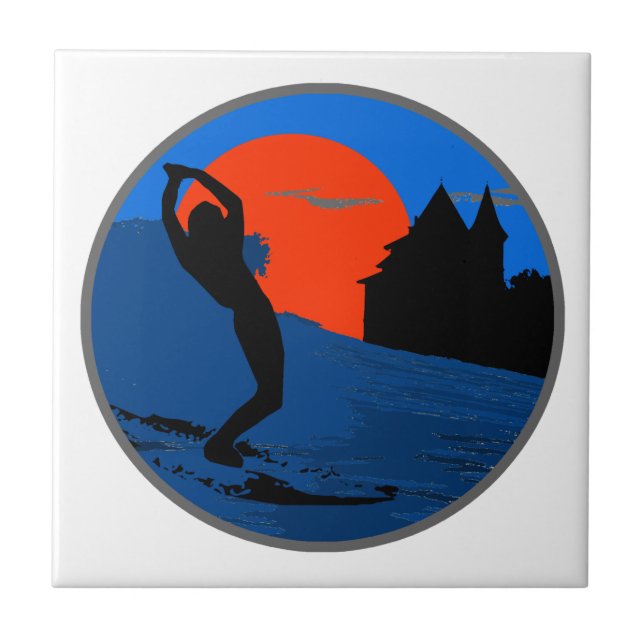 Surfer of Biarritz Tile (Front)