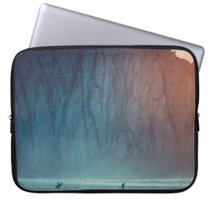 SURFER ON BODY OF WATER NEAR SEA CLIFF DURING DAYT LAPTOP SLEEVE