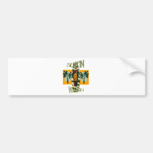 Surfer Parrot Bumper Sticker