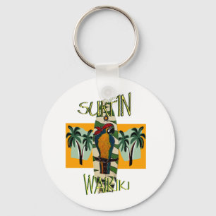 Surfer Parrot Key Ring